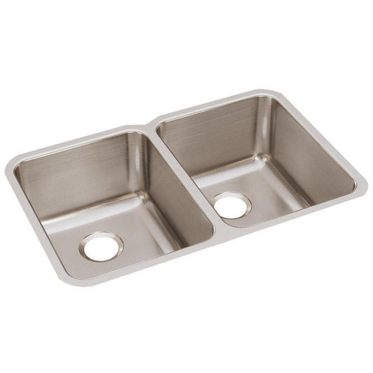 Elkay Lustertone® 31-1/4 in. Undermount Stainless Steel Double Bowl Kitchen Sink in Lustrous Satin
