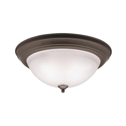 Kichler Lighting Signature 6-1/2 x 15-1/2 in. 60 W 3-Light Medium Flush Mount Ceiling Fixture in Old Bronze