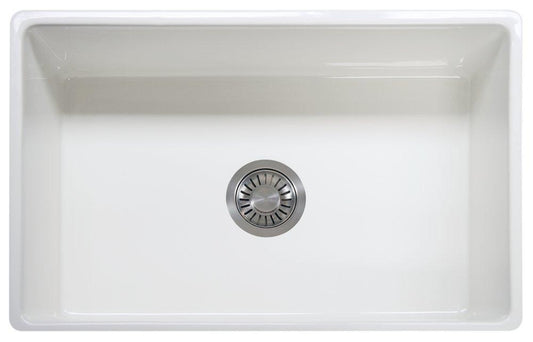 Franke Farm House 30-1/8 in. Farmhouse Fireclay Single Bowl Kitchen Sink in White
