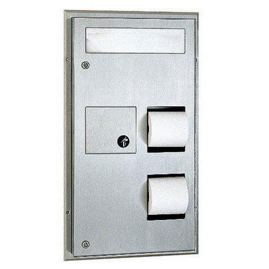 4-5/16 in. Toilet Paper & Cover Dispenser with Sanitary Napkin Dispenser in Stainless Steel