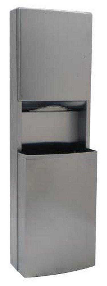 Bobrick ConturaSeries® Paper Towel Dispenser and Waste Receptacle in Satin Stainless Steel