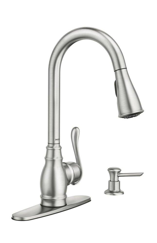 Moen Anabelle™ Single Handle Pull Down Kitchen Faucet in Spot Resist™ Stainless