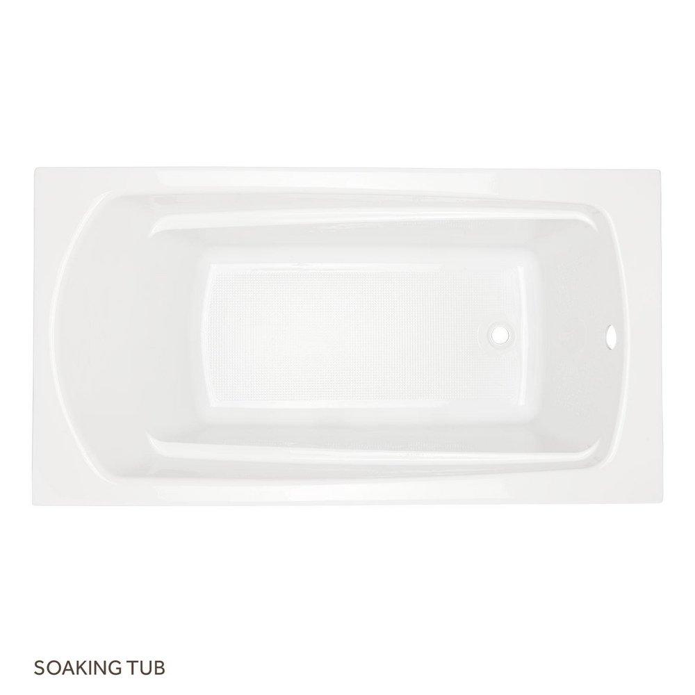 Signature Hardware Bradenton 59-1/2 x 32 in. Soaker Drop-In Bathtub with End Drain in White
