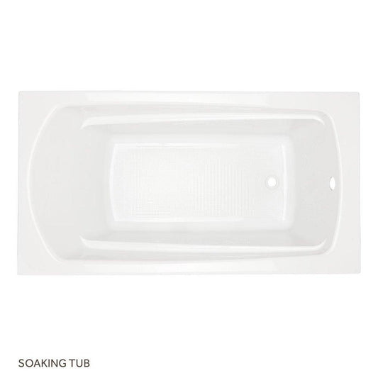 Signature Hardware Bradenton 59-1/2 x 32 in. Soaker Drop-In Bathtub with End Drain in White