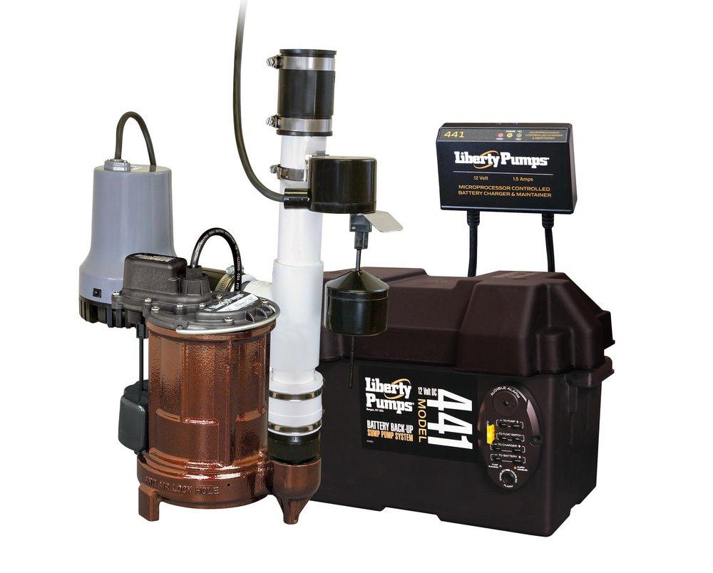 1/3 HP 115V Cast Iron Sump Pump (M257) & 12V Battery Backup Sump Pump Combo System