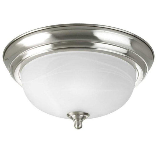 Progress Lighting Dome Glass CTC 60W 1-Light 120V Flushmount Ceiling Fixture In Brushed Nickel in Brushed Nickel