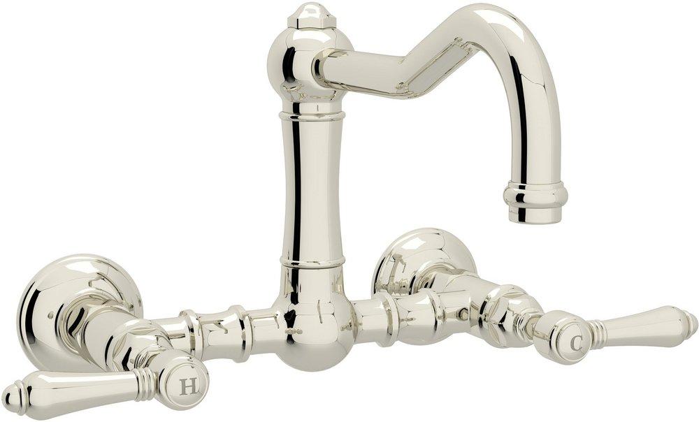 ROHL® Country Kitchen Two Handle Bridge Kitchen Faucet in Polished Nickel
