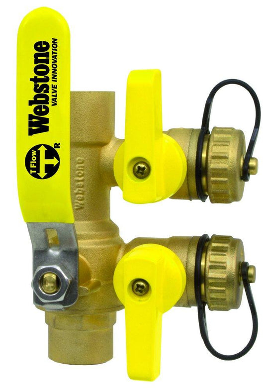 Webstone a brand of NIBCO Pro-Pal Series® Purge and Fill™ 1-1/2 in. Brass Full Port Sweat 600# Ball Valve