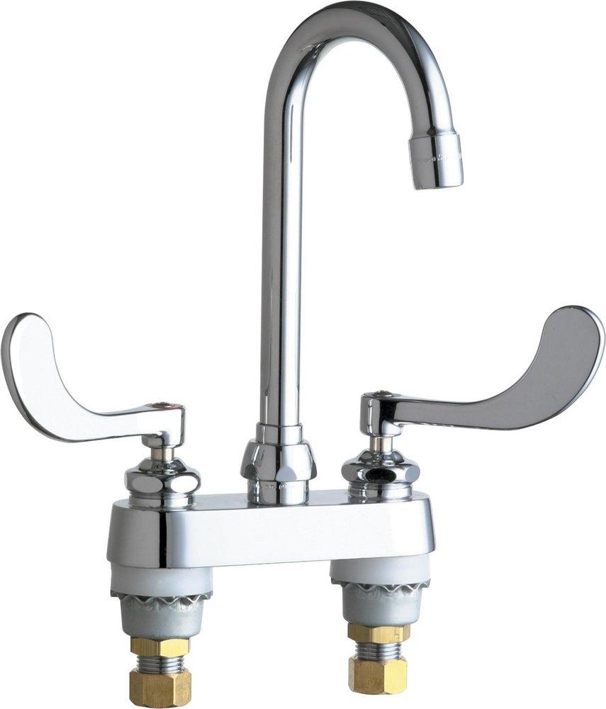 Chicago Faucets Ecast® Two Handle Centerset Bar Faucet in Polished Chrome