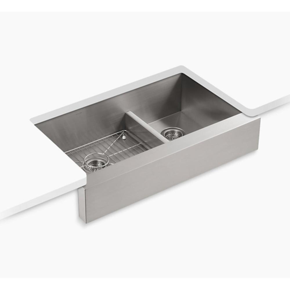 KOHLER Vault™ 35-1/2 in. Undermount Stainless Steel Double Bowl Kitchen Sink
