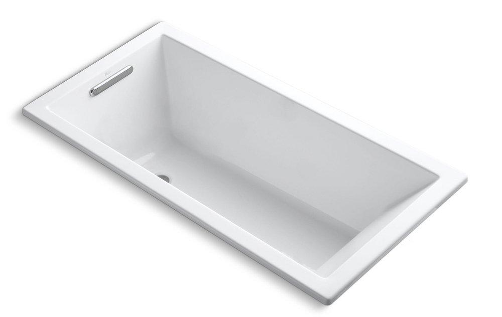 KOHLER Underscore® 60 x 30 in. Soaker Drop-In Bathtub with End Drain in White