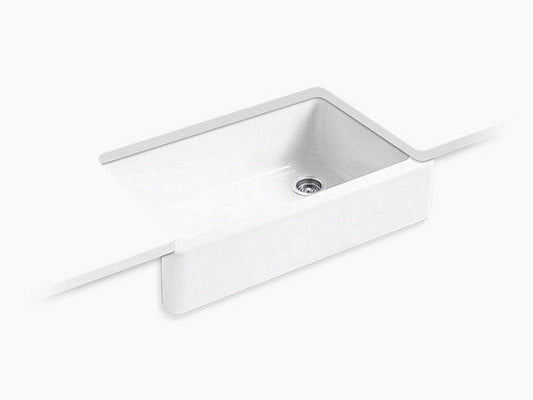 KOHLER Whitehaven® 35-11/16 in. Undermount Farmhouse Cast Iron Single Bowl Kitchen Sink in White