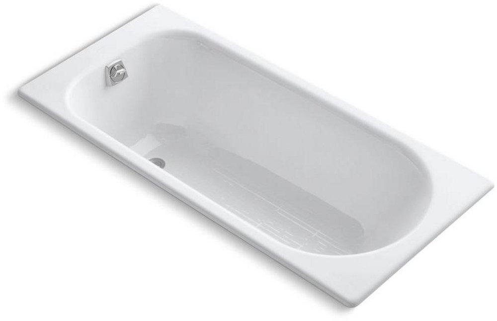 KOHLER Soissons® 59 x 28 in. Soaker Drop-In Bathtub with Reversible Drain in White
