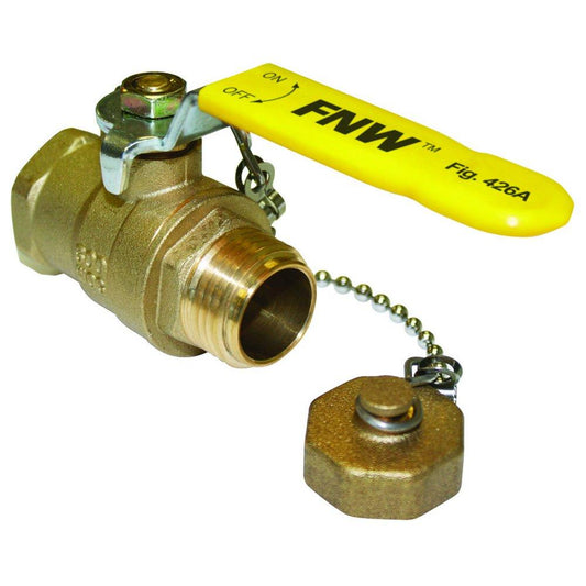 FNW® Figure 426A 3/4 in. Brass Full Port FPT x GHT Ball Valve