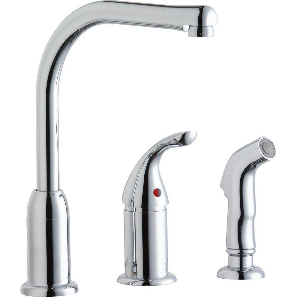 Elkay Everyday Single Handle Kitchen Faucet with Side Spray in Polished Chrome