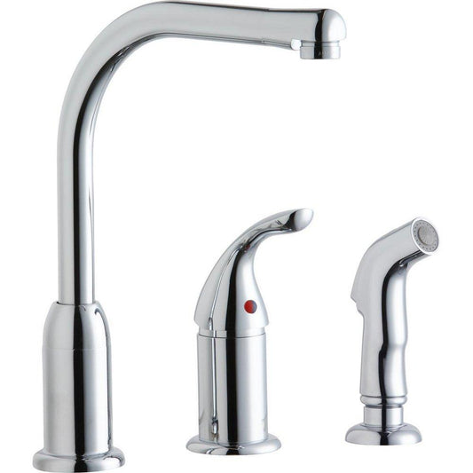 Elkay Everyday Single Handle Kitchen Faucet with Side Spray in Polished Chrome