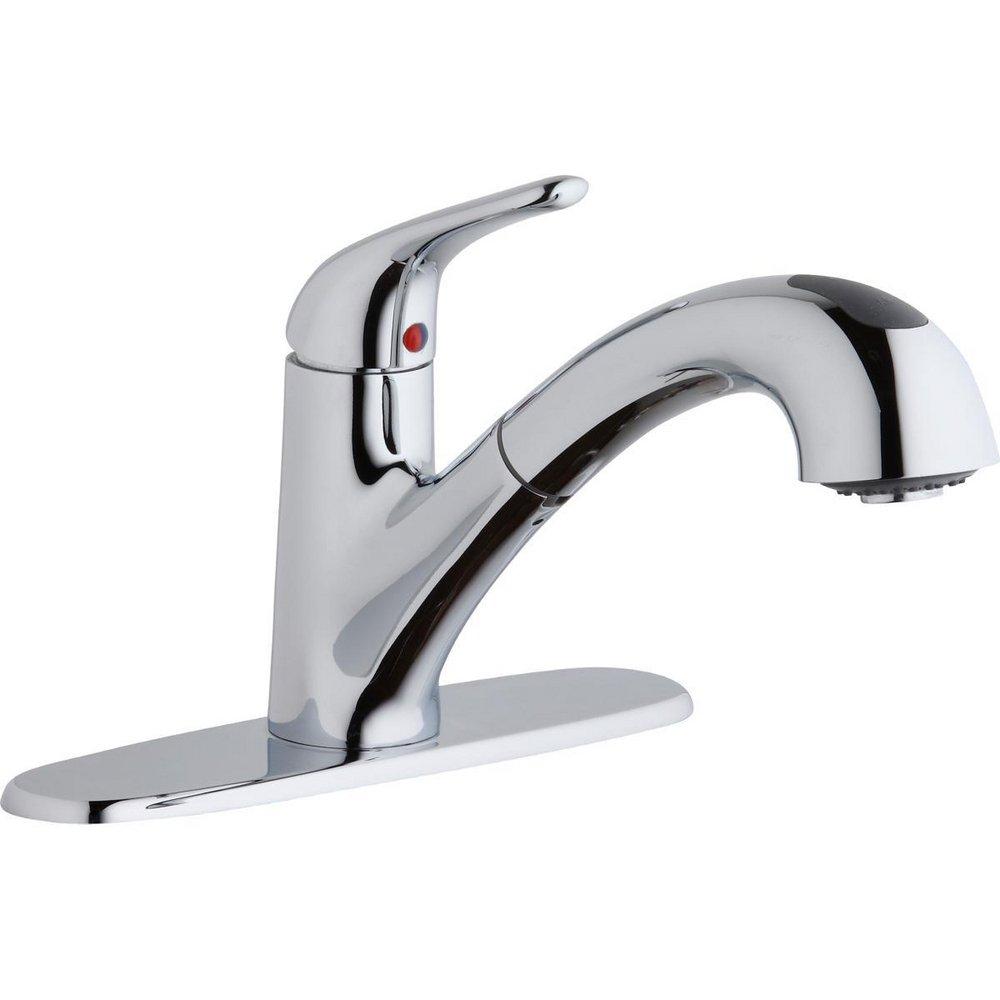 Elkay Everyday Single Handle Pull Out Kitchen Faucet in Polished Chrome