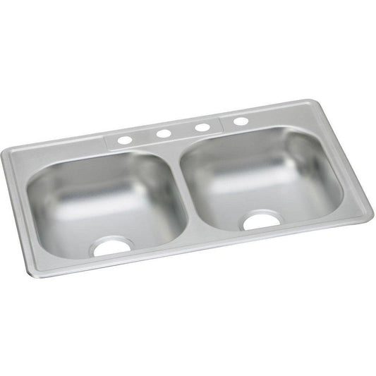 Dayton Kingsford® 33 in. Drop-in Stainless Steel Double Bowl Kitchen Sink in Satin