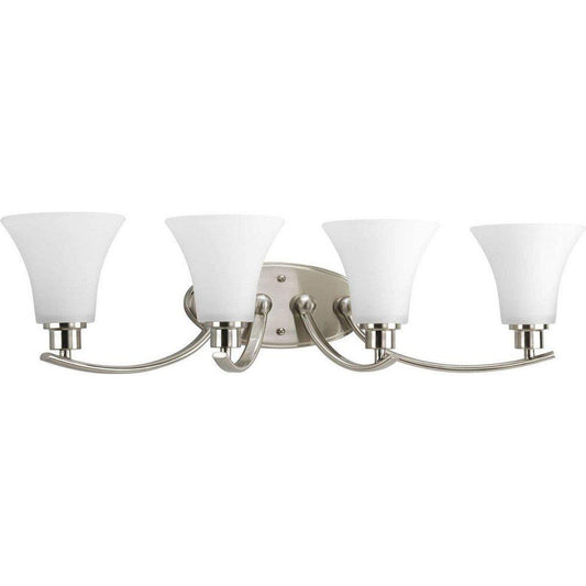 Progress Lighting Joy 100W 4-Light Vanity Light Fixture in Brushed Nickel