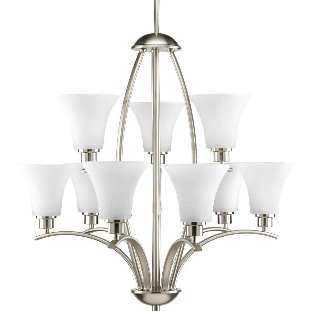 Progress Lighting Joy 9 Light 100W Chandelier Brushed Nickel