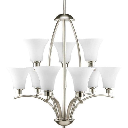 Progress Lighting Joy 9 Light 100W Chandelier Brushed Nickel