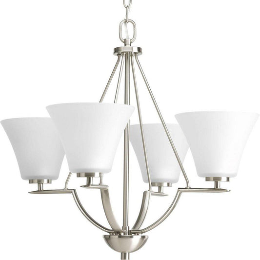 Progress Lighting Bravo 4 Light 100W Chandelier Brushed Nickel