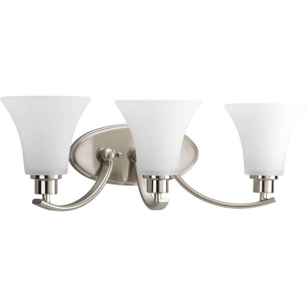 Progress Lighting Joy 100W 3-Light Vanity Light Fixture in Brushed Nickel