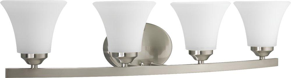 Progress Lighting Adorn 100W 4-Light Vanity Light Fixture in Brushed Nickel