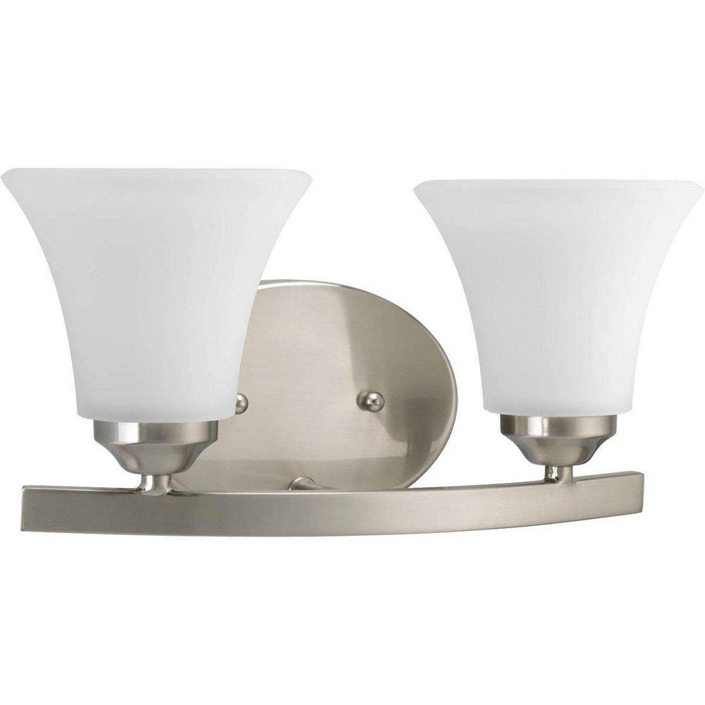 Progress Lighting Adorn 13-1/4 in. 100W 2-Light Bath Vanity Wall Light in Brushed Nickel