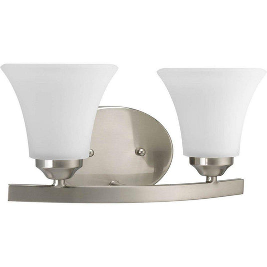 Progress Lighting Adorn 13-1/4 in. 100W 2-Light Bath Vanity Wall Light in Brushed Nickel