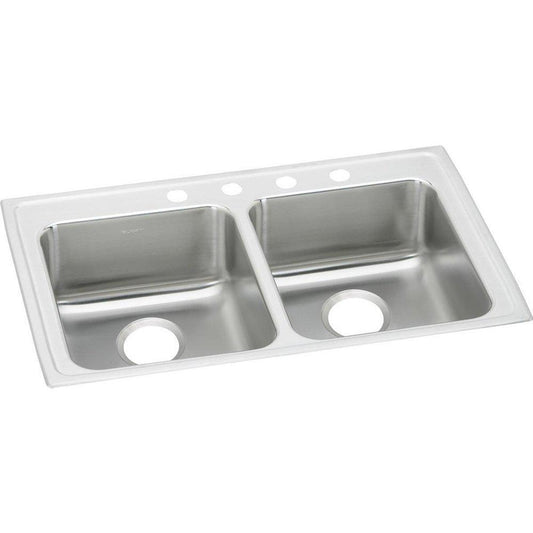 Elkay Lustertone® 33 in. Drop-in Stainless Steel Double Bowl Kitchen Sink in Lustrous Satin