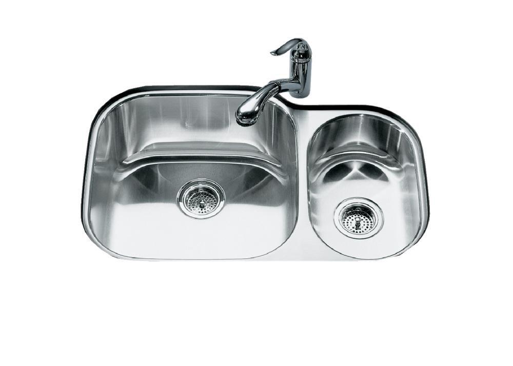 KOHLER Undertone® 30-3/4 in. Undermount Stainless Steel Double Bowl Kitchen Sink