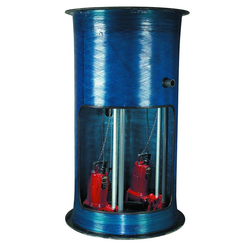 2 HP 36X96 Basin 1 phase 208/230V Duplex Grinder Pump Package