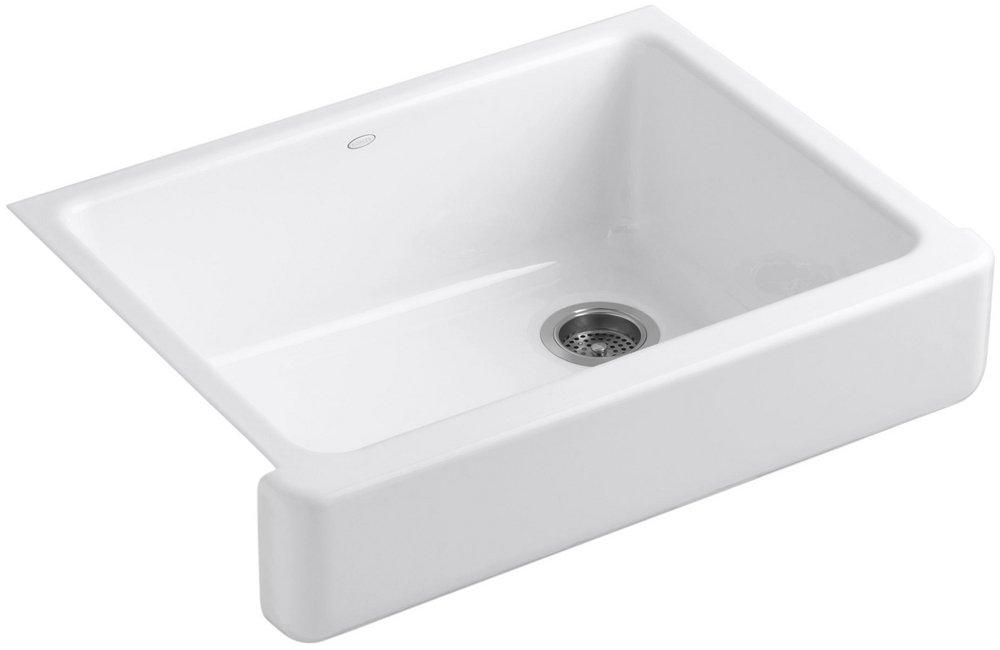 KOHLER Whitehaven® 29-1/2 in. Undermount Farmhouse Cast Iron Single Bowl Kitchen Sink in White