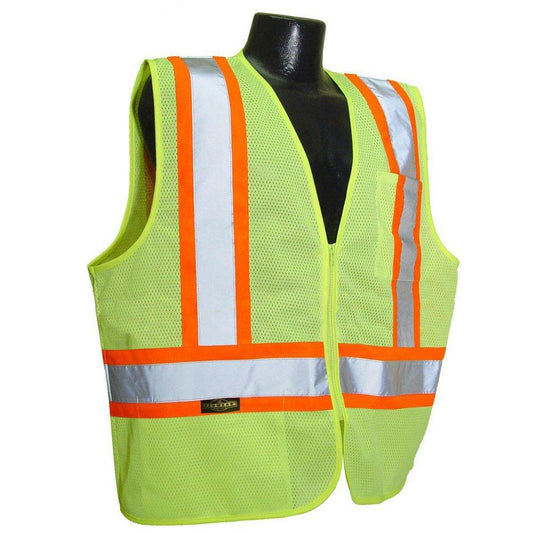 Radians Radwear™ Size L Polyester Mesh Reusable Safety Vest in Hi-Viz Green