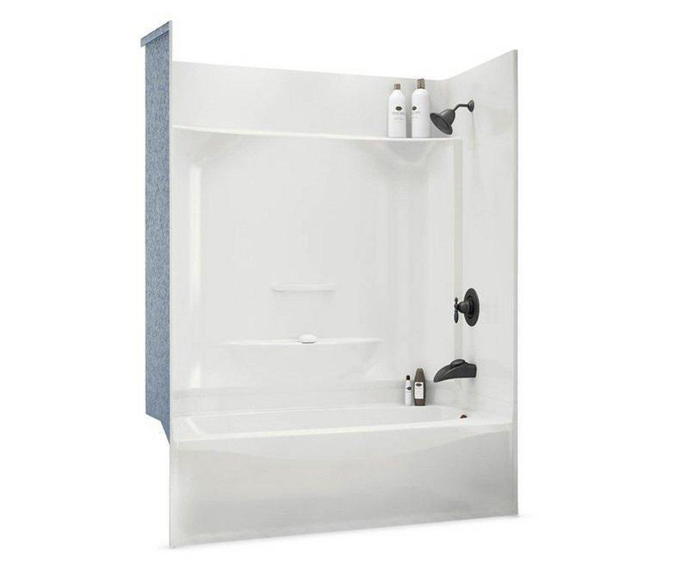 Aker by MAAX Professional 59-3/4 in. x 32 in. Tub & Shower Unit in White with Left Drain