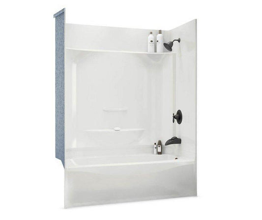 Aker by MAAX Professional 59-3/4 in. x 32 in. Tub & Shower Unit in White with Left Drain