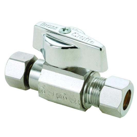BrassCraft KTCR11 Series 3/8 in Lever Handle Straight Supply Stop Valve in Chrome Plated