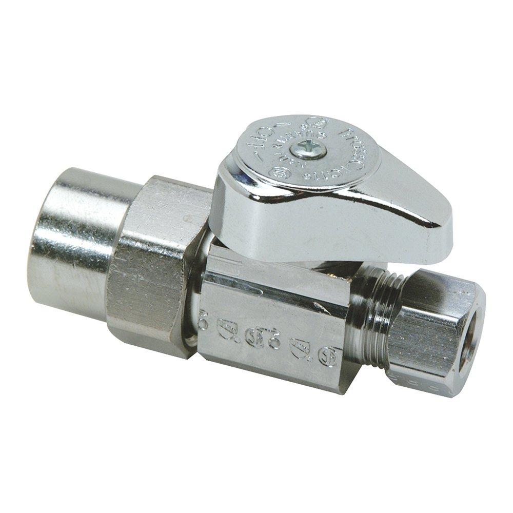 BrassCraft G2PR14 Series 1/2 x 3/8 in. Solvent Weld x OD Compression Oval Handle Straight Supply Stop Valve in Chrome Plated