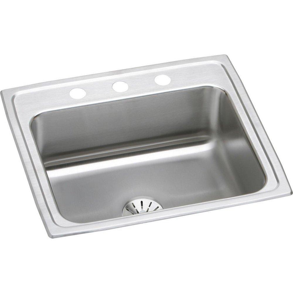 Elkay Lustertone® 22 in. Drop-in Stainless Steel Single Bowl Kitchen Sink in Lustrous Satin