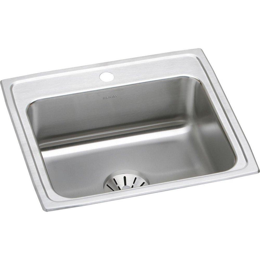 Elkay Lustertone® 22 in. Drop-in Stainless Steel Single Bowl Kitchen Sink in Lustrous Satin