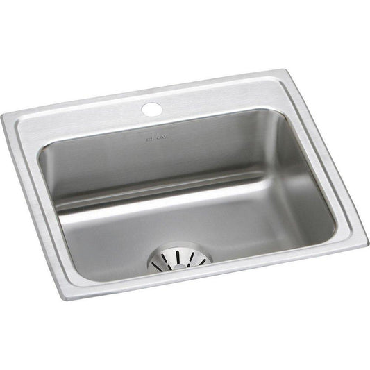 Elkay Lustertone® 22 in. Drop-in Stainless Steel Single Bowl Kitchen Sink in Lustrous Satin