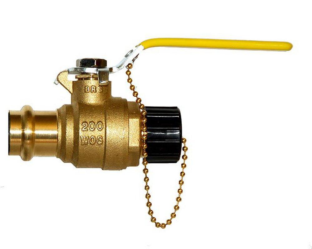 Milwaukee Valve BA-480BH 3/4 in. Forged Brass Full Port Press x Hose 200# Ball Valve