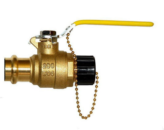 Milwaukee Valve BA-480BH 3/4 in. Forged Brass Full Port Press x Hose 200# Ball Valve