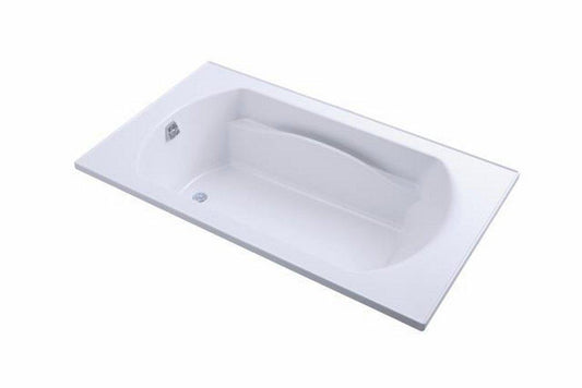 Sterling Lawson® 72 x 42 in. Soaker Drop-In Bathtub with End Drain in White