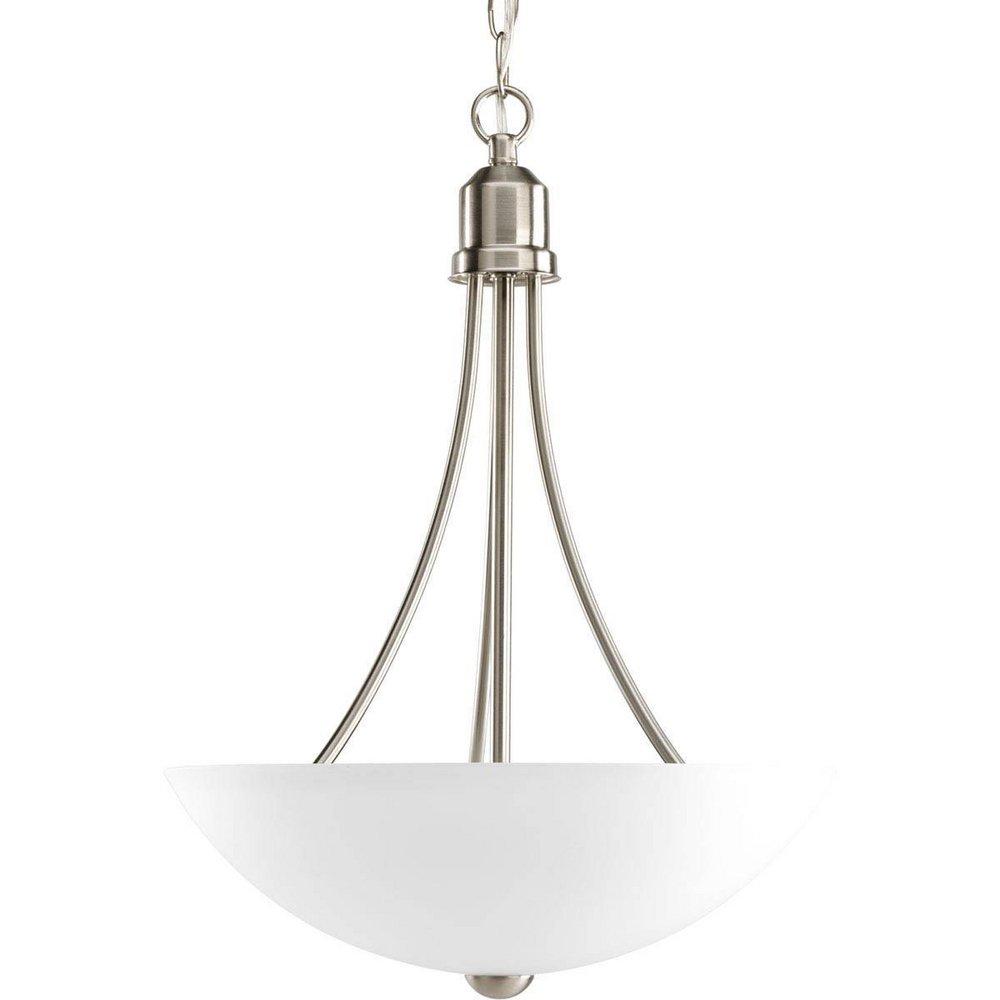 Progress Lighting Gather 2 Light 100W Foyer Pendant with Etched Glass Brushed Nickel