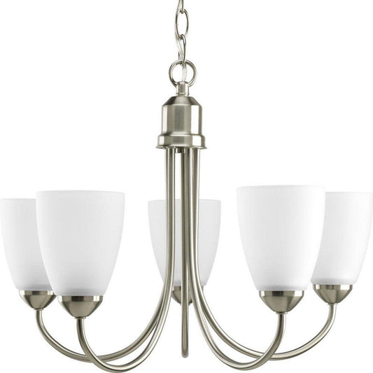 Progress Lighting Gather 5 Light 100W Chandelier Brushed Nickel