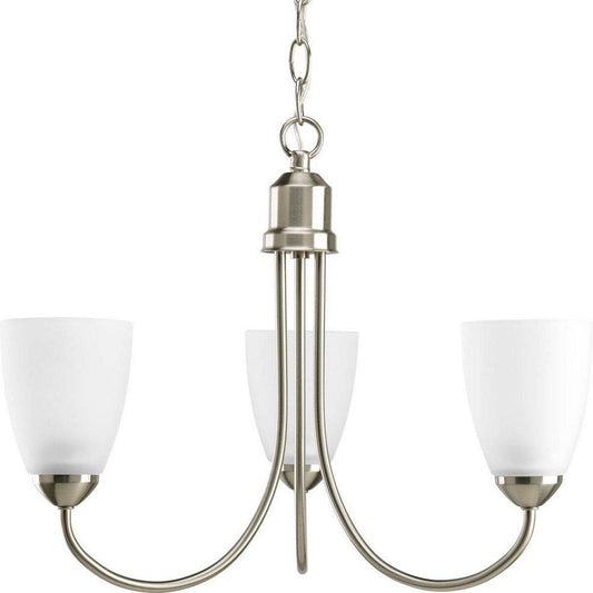 Progress Lighting Gather 3 Light 100W Chandelier Brushed Nickel