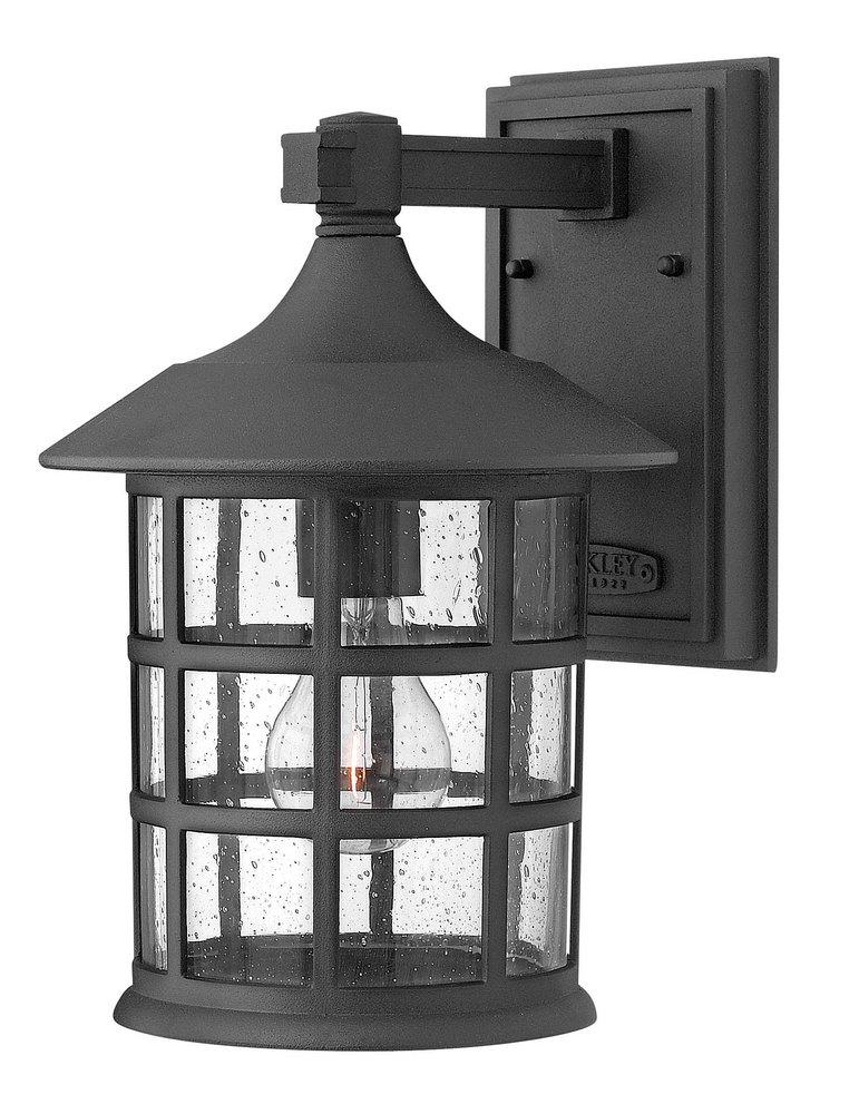 Hinkley Freeport 12-1/4 in. 100W 1-Light Outdoor Wall Mount Lantern in Black