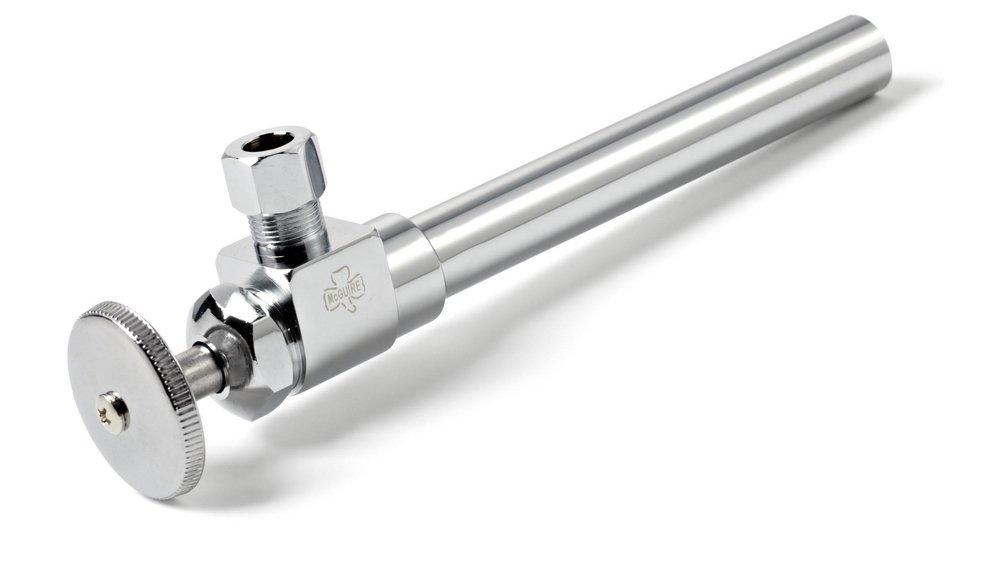 1/2 x 3/8 in. Sweat x OD Tube Wheel Angle Supply Stop Valve in Chrome Plated